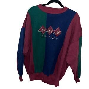 Vintage Colorblock Crable Sportswear 90s Golf Grandpa Sweatshirt-XL